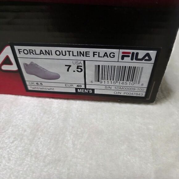 Fila Forlani Outline Flag Men's 7.5 White Motorsport Inspired Sneakers White NIB - Picture 7 of 11
